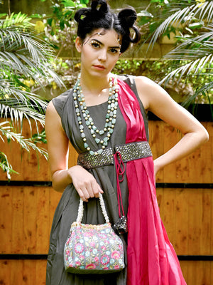 Rajwada Women Pink Crepe Indo-Western Dress