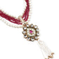 Double Sided Pearl and Kundan Necklace set - Rajwada