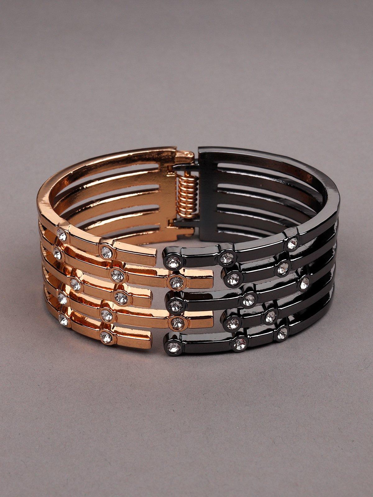 Dual coloured gold and smoke silver Bracelet - Rajwada