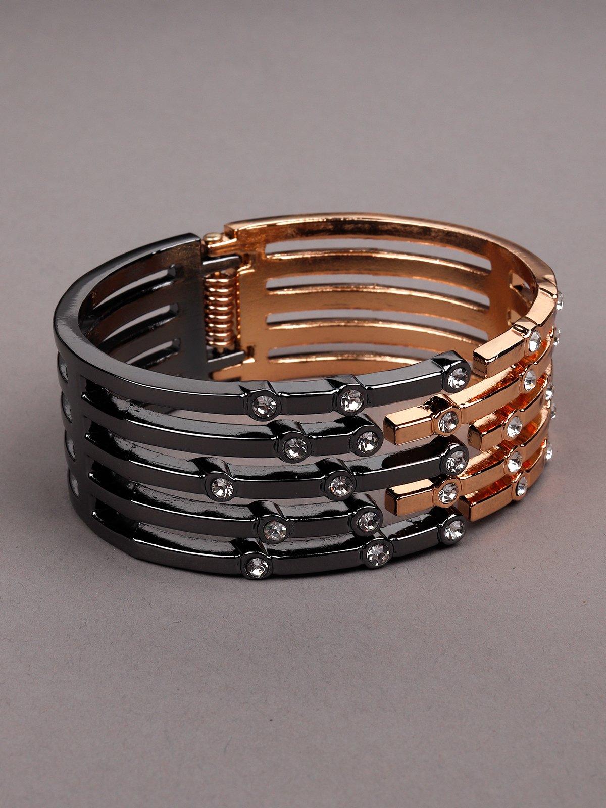 Dual coloured gold and smoke silver Bracelet - Rajwada