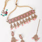 Dust Pink And Gold-Tone Kundan Work Choker Set - Rajwada