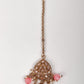 Dust Pink And Gold-Tone Kundan Work Choker Set - Rajwada