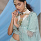 Dusty Green Georgette Lehenga Set - Rajwada