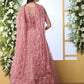 Dusty Peach Net Anarkali - Rajwada