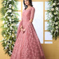 Dusty Peach Net Anarkali - Rajwada
