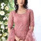 Dusty Peach Net Anarkali - Rajwada