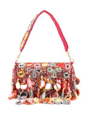 Rajwada Multicolor Tassels Embellished Clutch For Women