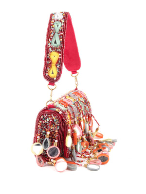 Rajwada Multicolor Tassels Embellished Clutch For Women