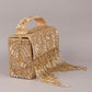 Rajwada Golden Embroidered Box Clutch For Women