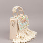 Rajwada Off White Embroidered Clutch With Tassels For Women