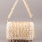 Rajwada Off White Tassels Embellished Clutch For Women
