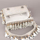 Rajwada White Tassels Embellished Clutch For Women