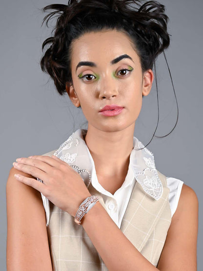 Elegance studded gold-tone bracelet - Rajwada