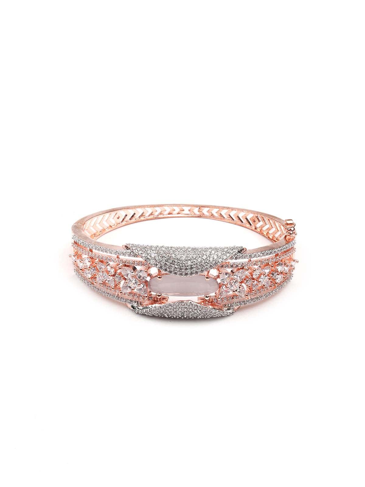 Elegance studded gold-tone bracelet - Rajwada