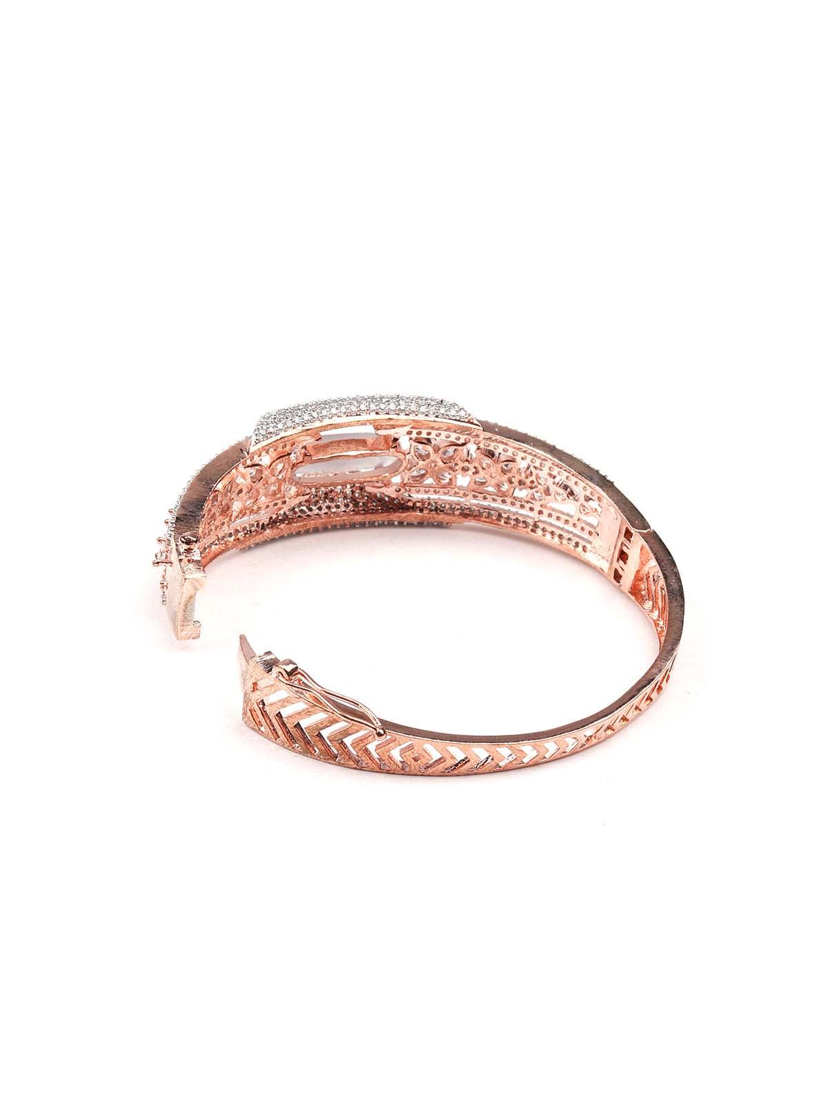 Elegance studded gold-tone bracelet - Rajwada