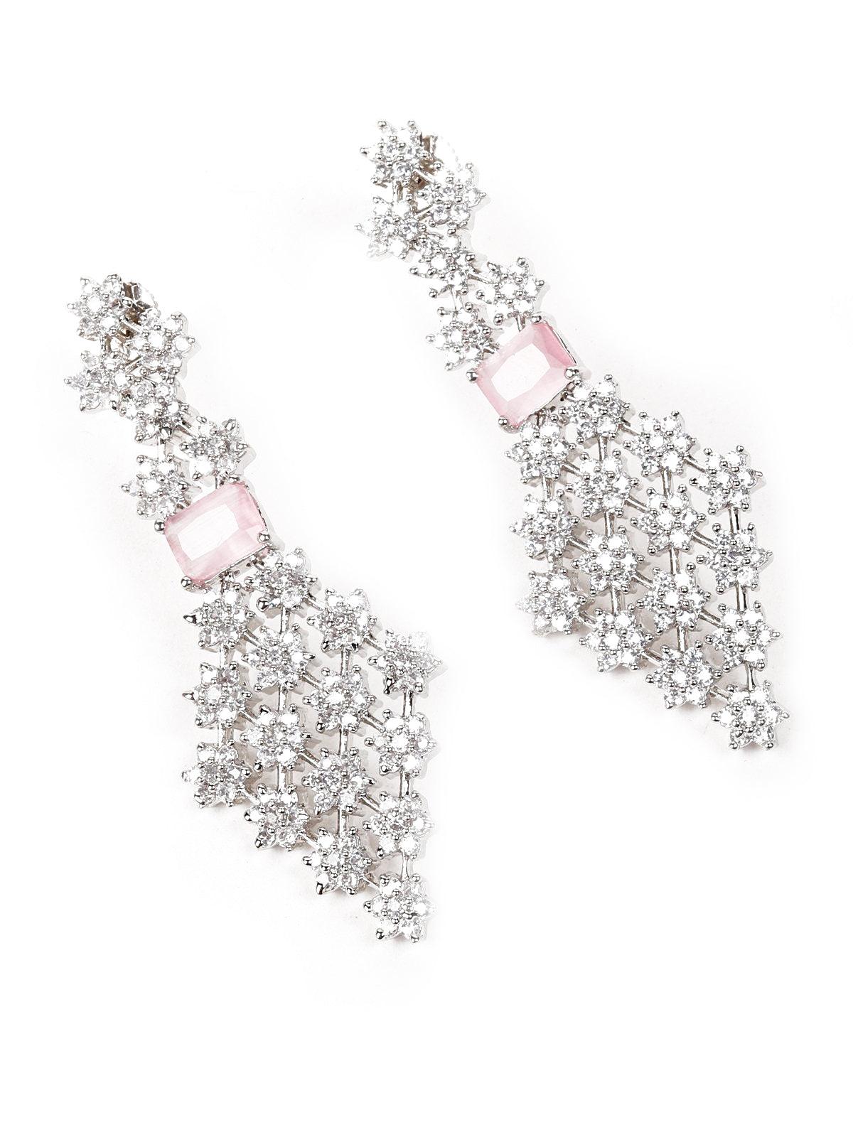 Elegant Baby Pink Studded Princess Necklace - Rajwada