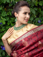 Elegant Floral Green Choker Necklace Set - Rajwada