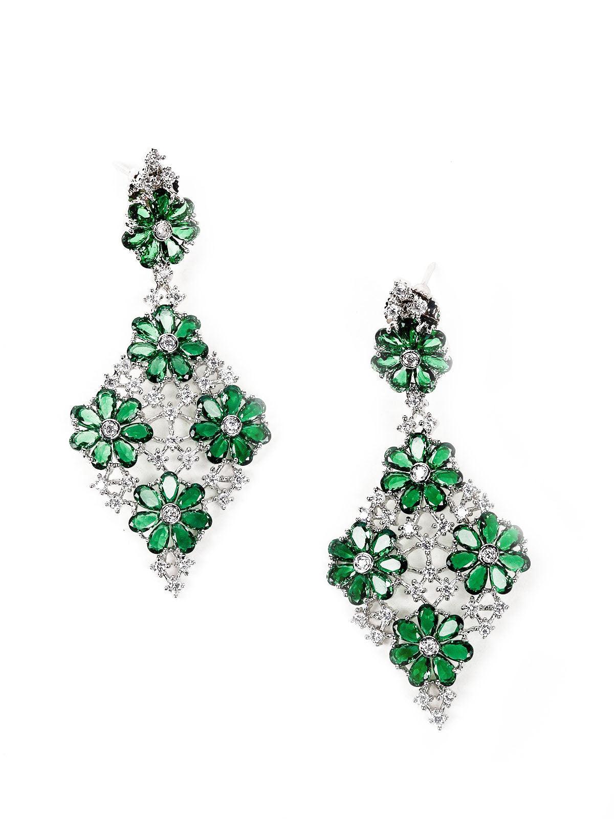 Elegant Floral Green Choker Necklace Set - Rajwada