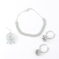 Elegant Green Sober Necklace Set - Rajwada