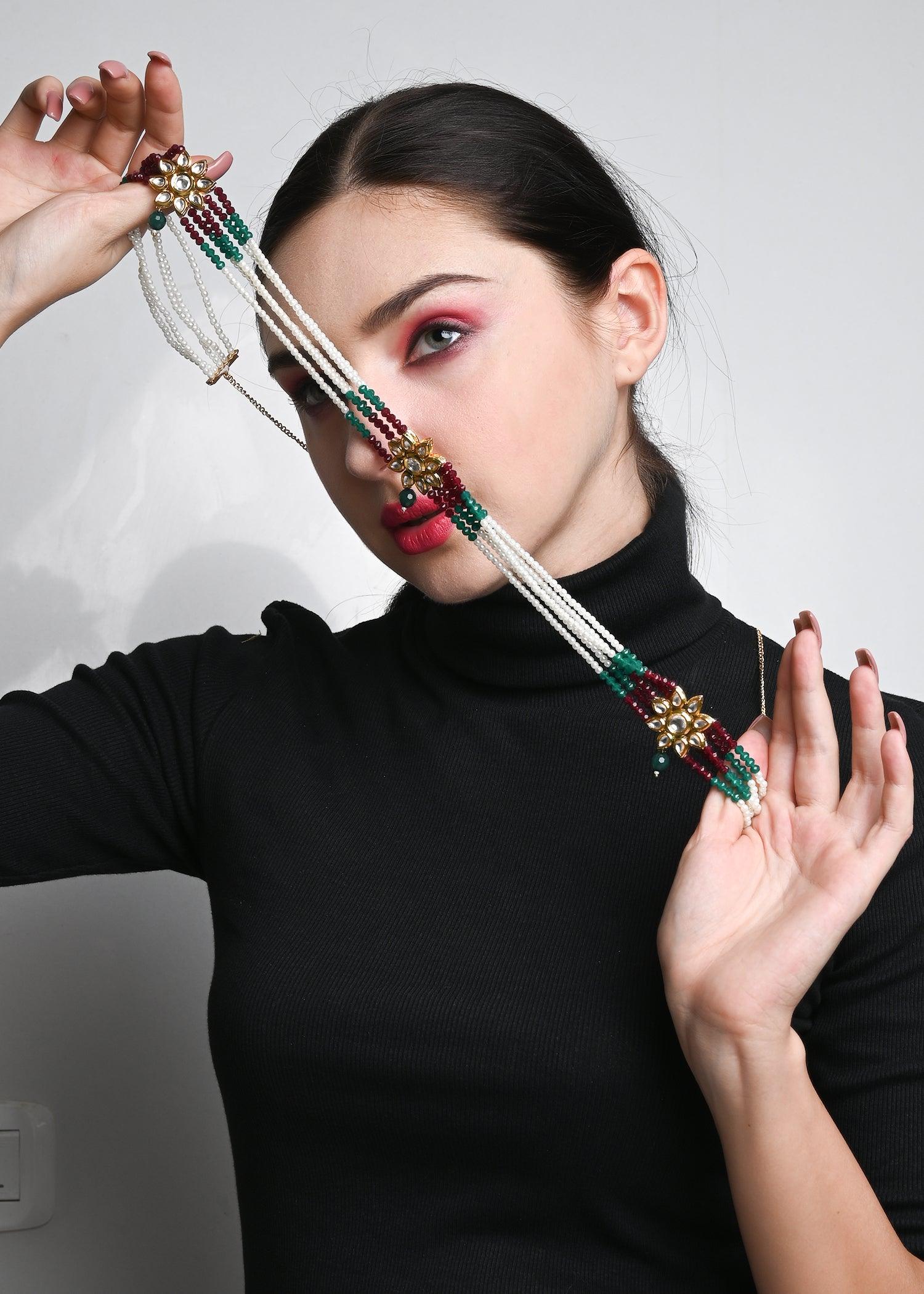 Elegant Pearl Belt With Beads - Rajwada