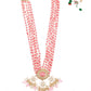 Elegant Pink And White Beaded Necklace Set - Rajwada