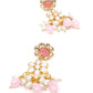 Elegant Pink And White Beaded Necklace Set - Rajwada