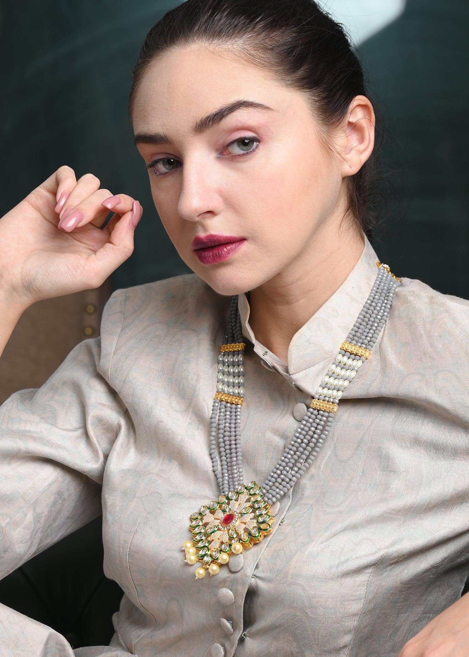 Elegant Rani Haar Necklace Set - Rajwada