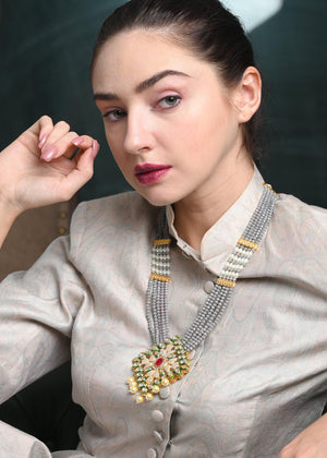 Elegant Rani Haar Necklace Set - Rajwada