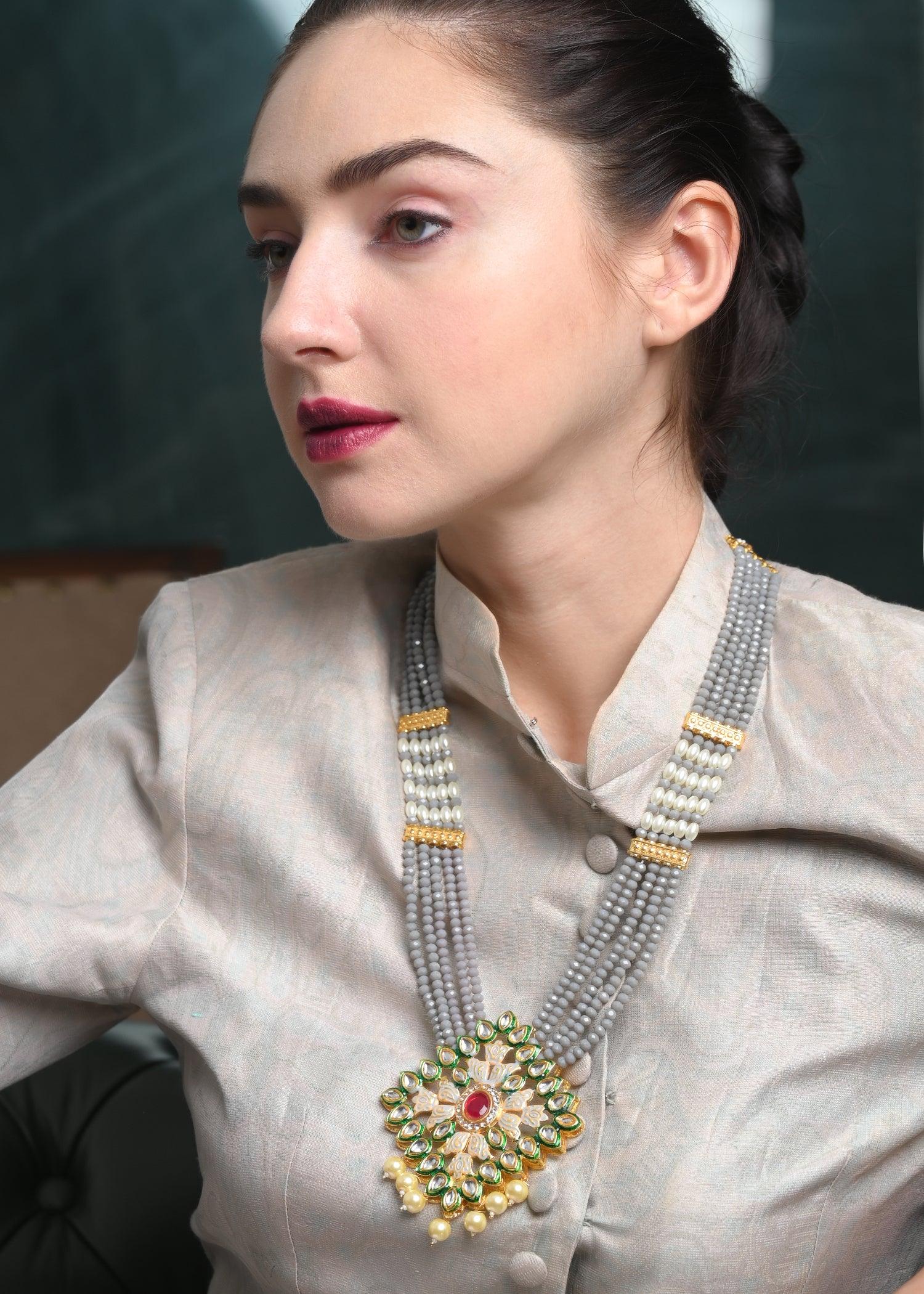 Elegant Rani Haar Necklace Set - Rajwada