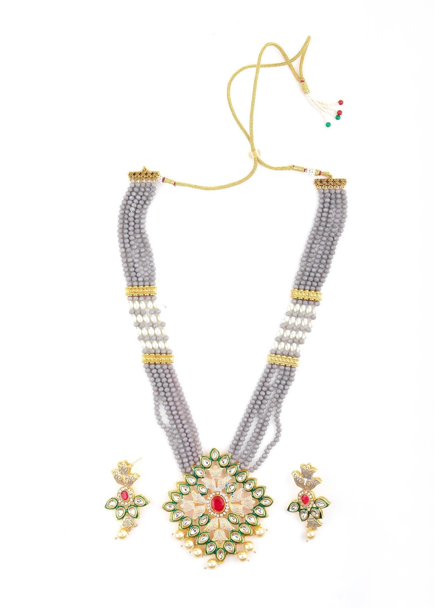 Elegant Rani Haar Necklace Set - Rajwada