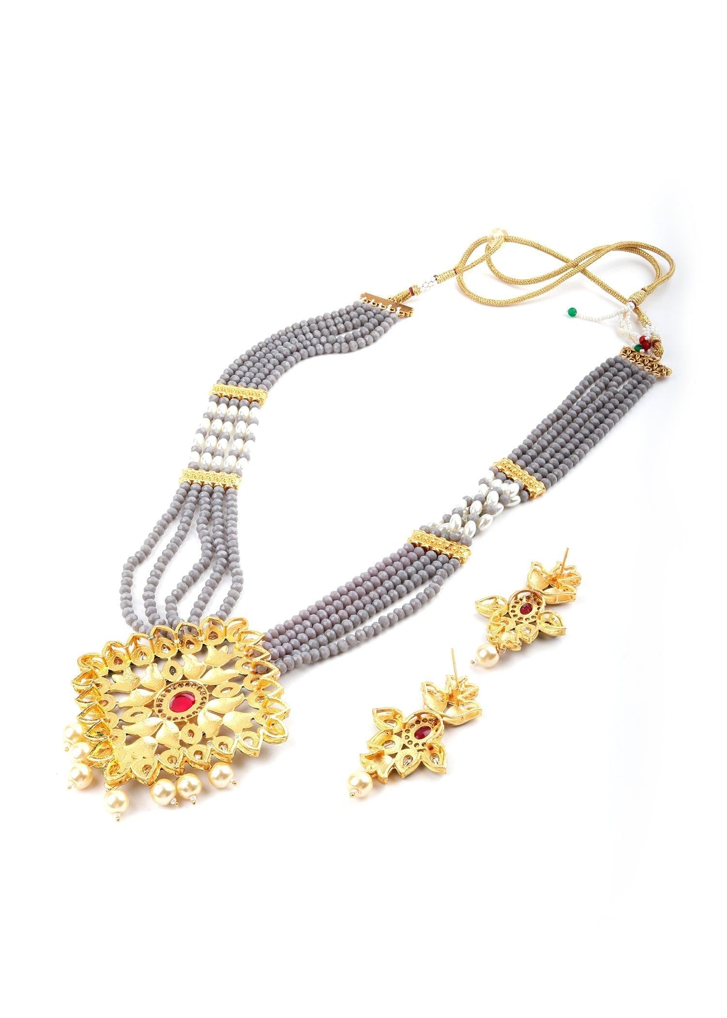 Elegant Rani Haar Necklace Set - Rajwada