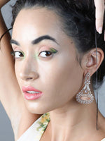 Elegant stunning peach dangle earrings - Rajwada