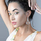 Elegant stunning peach dangle earrings - Rajwada