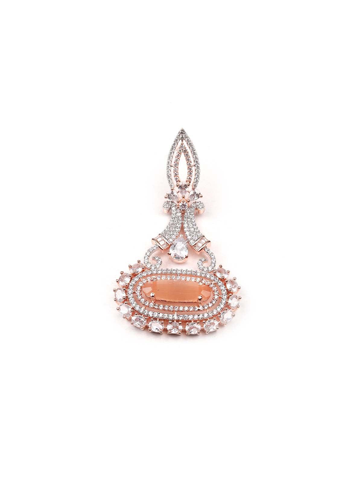 Elegant stunning peach dangle earrings - Rajwada