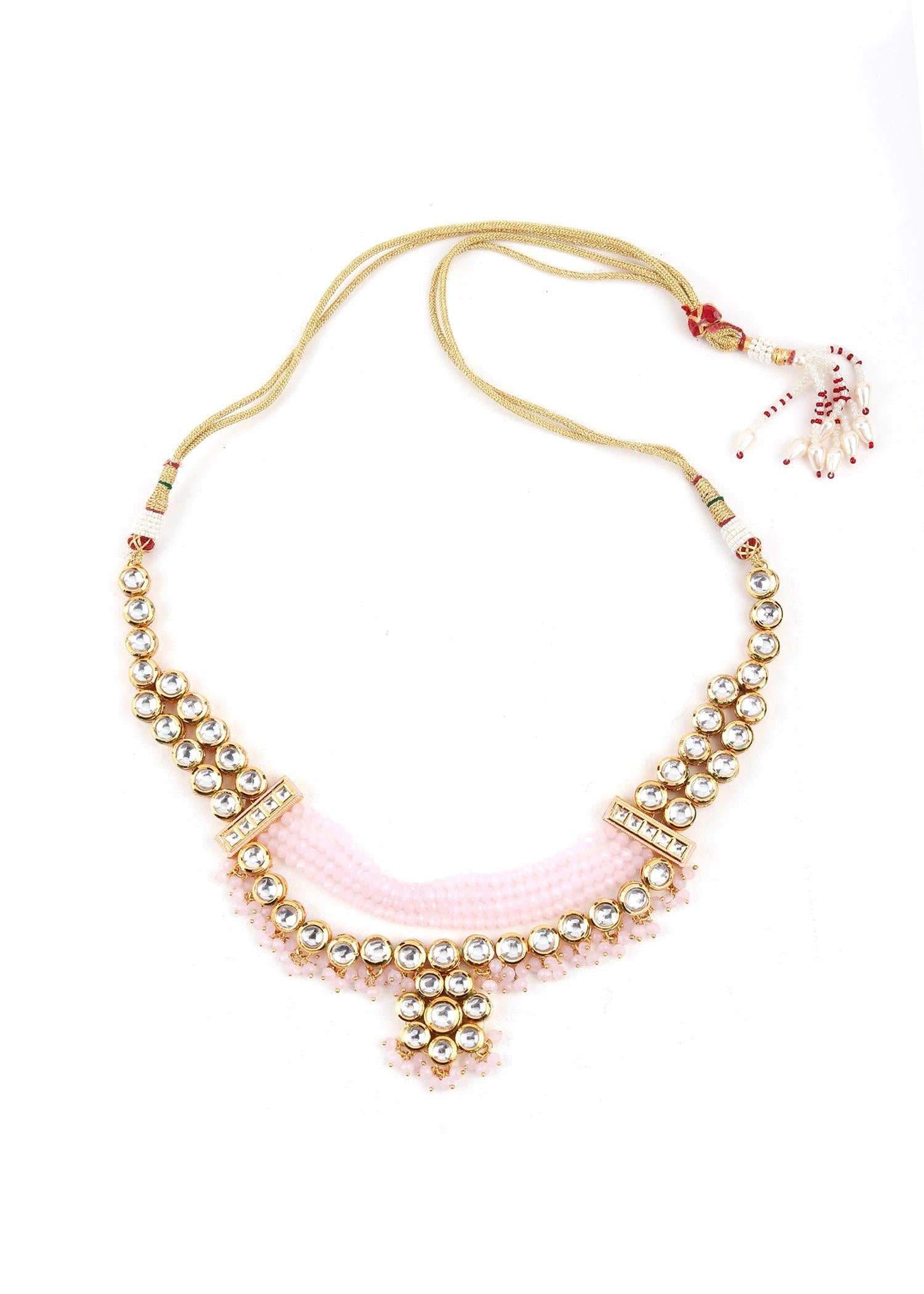 Elegant White Floral  Necklace Set - Rajwada