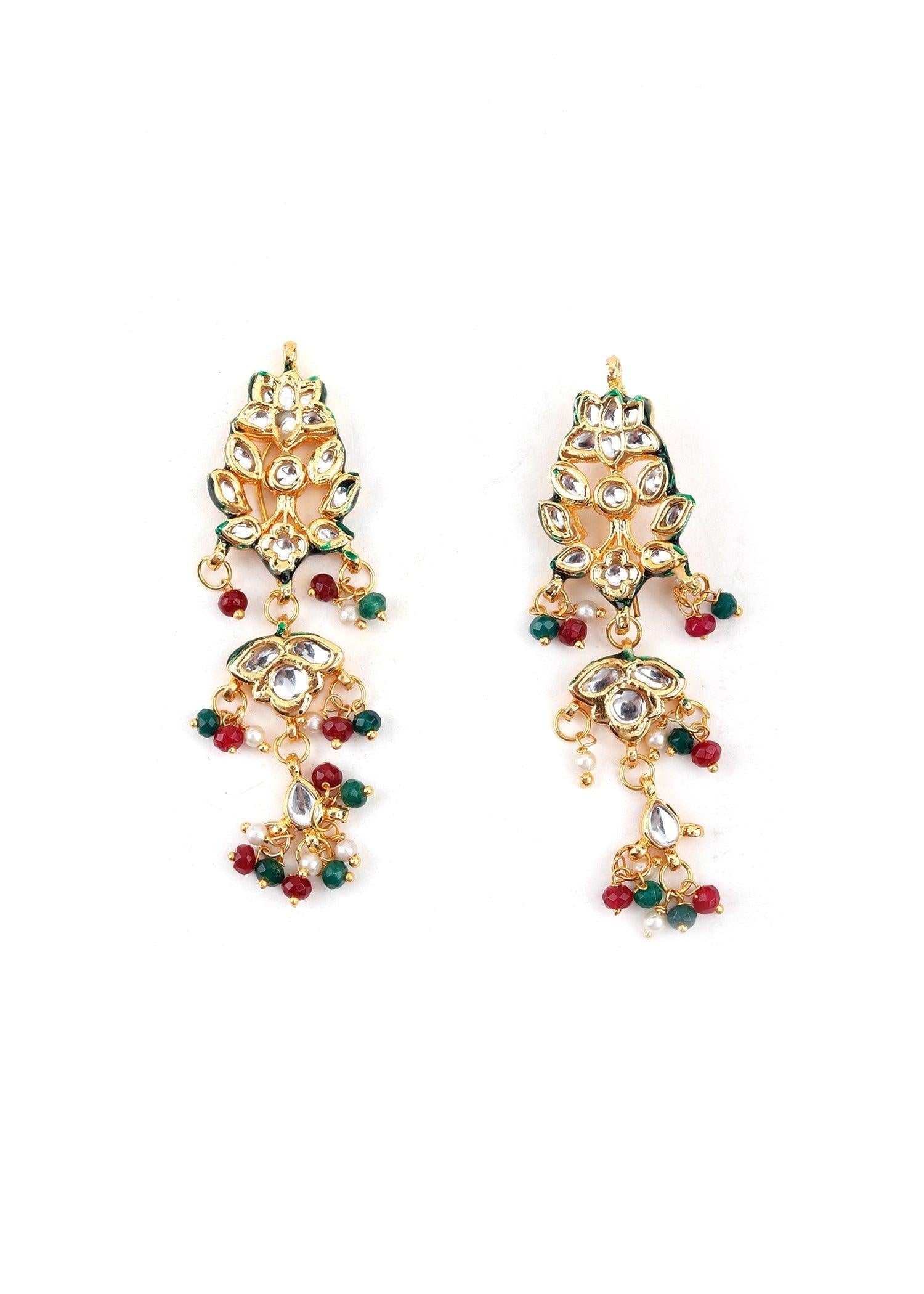 Elite Multicolor Rani Haar Necklace Set - Rajwada