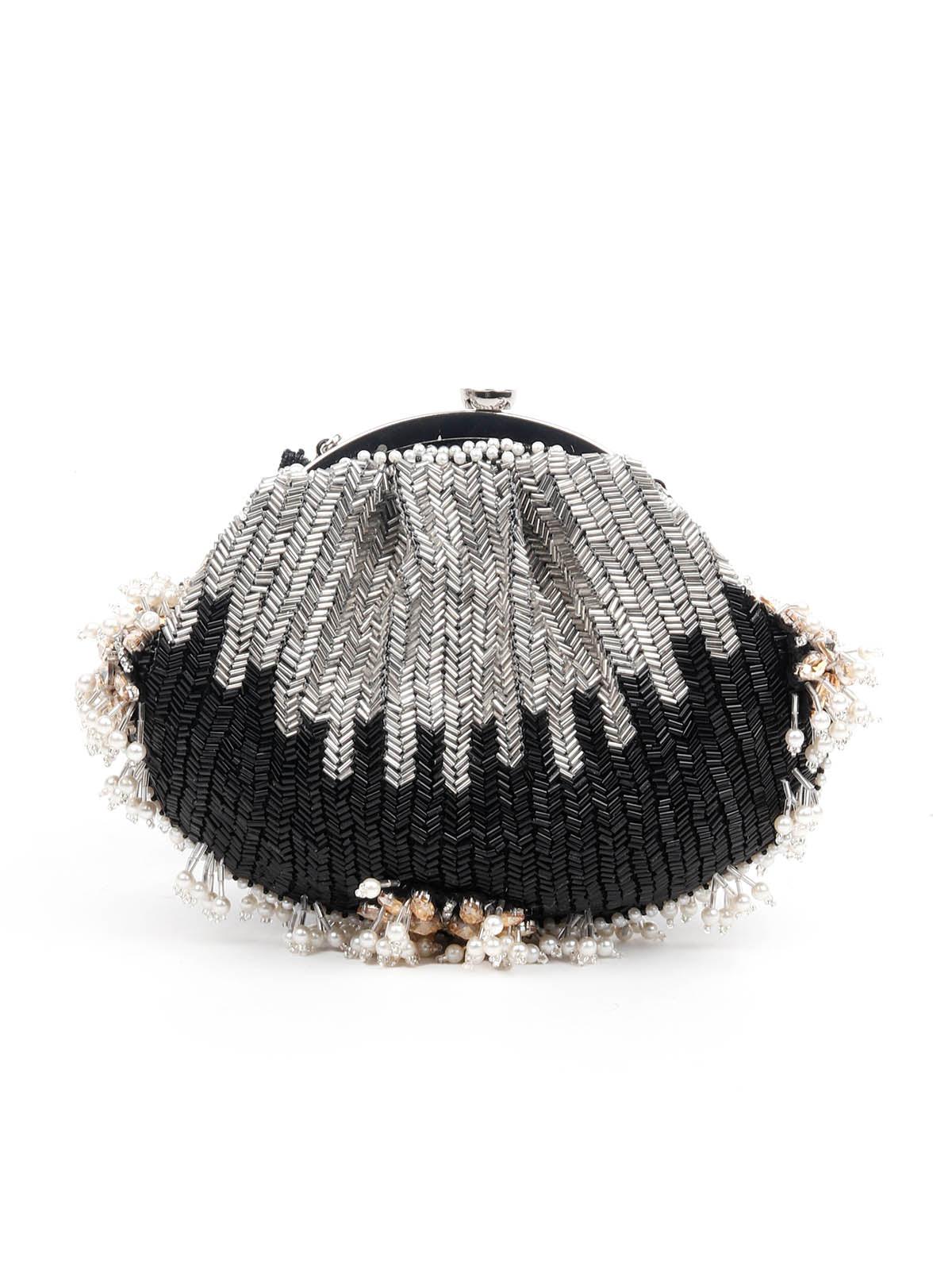 EMBELLISHED BLACK BATUA BAG - Rajwada