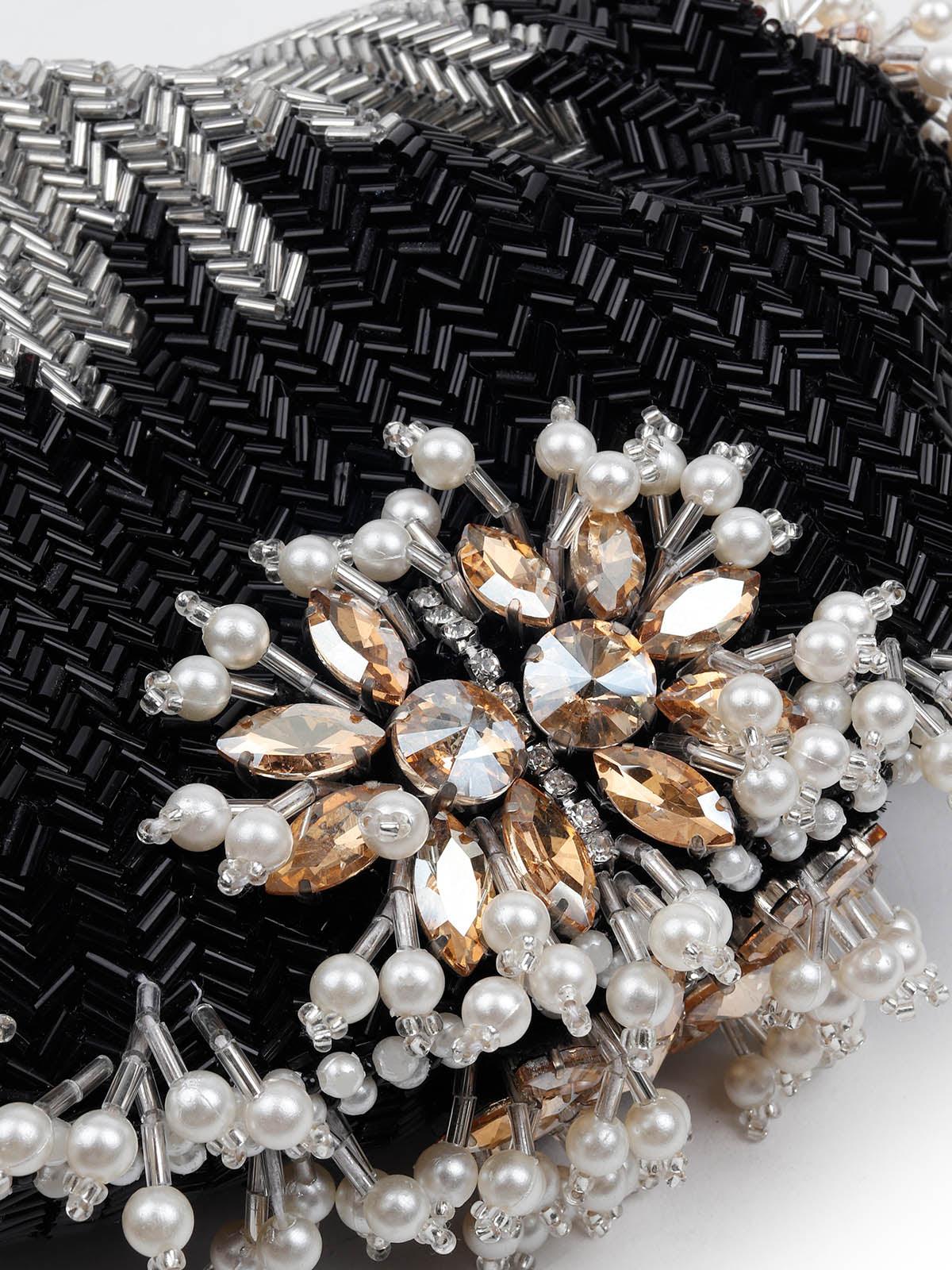 EMBELLISHED BLACK BATUA BAG - Rajwada