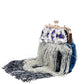 EMBELLISHED BLUE CLUTCH BAG WITH TASSELS - Rajwada