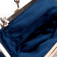 EMBELLISHED BLUE CLUTCH BAG WITH TASSELS - Rajwada