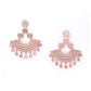 Embellished Rhinestone Rose Metal Chandbalis - Rajwada