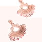 Embellished Rhinestone Rose Metal Chandbalis - Rajwada