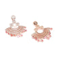 Embellished Rhinestone Rose Metal Chandbalis - Rajwada