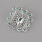 Emerald Crystalised Square Statement Ring - Rajwada