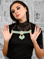 Enchanting Sea Green Necklace with Earrings - Rajwada