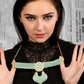 Enchanting Sea Green Necklace with Earrings - Rajwada