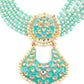 Enchanting Sea Green Necklace with Earrings - Rajwada