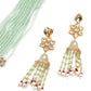 Enduring Mint Green Multistring Onyx-Kundan-Pearl Necklace Set - Rajwada