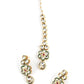 Enticing Gold Tone Kundan earrings with Maang-Teeka - Rajwada