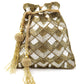 Enticing Golden Beaded  Potli Handbag - Rajwada